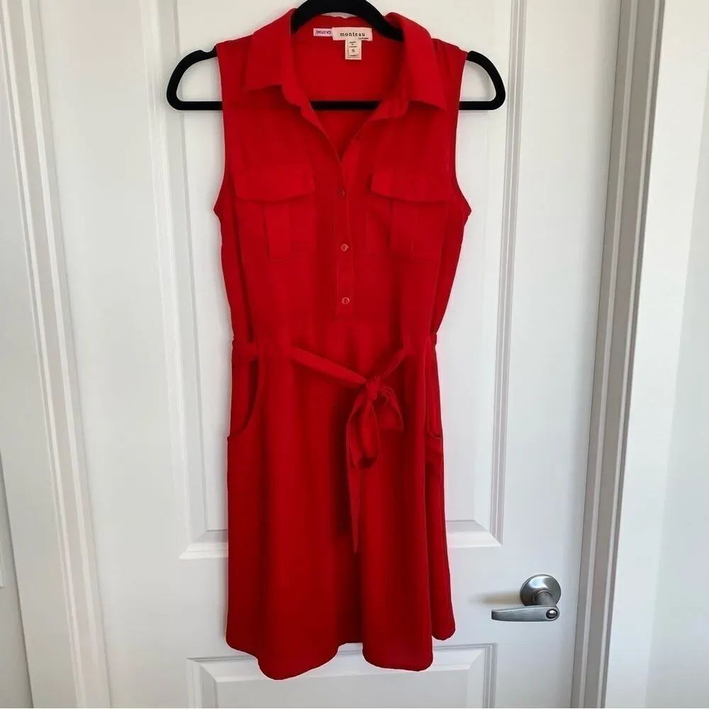 MONTEAU | sleeveless belted dress